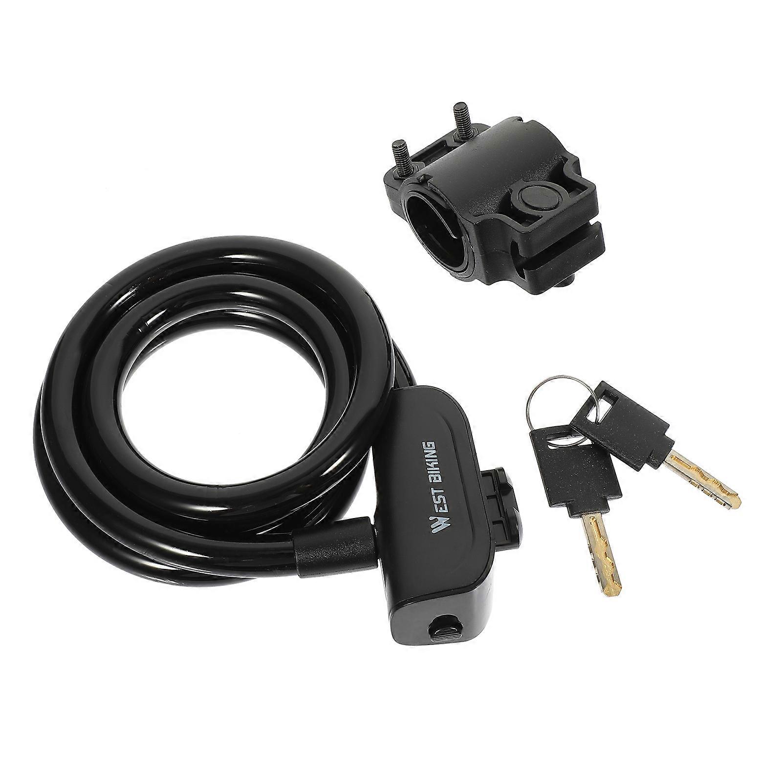 Portable Bike Chain Lock Waterproof for Outdoor Cycling Black 120X1.3X1.3CM Set