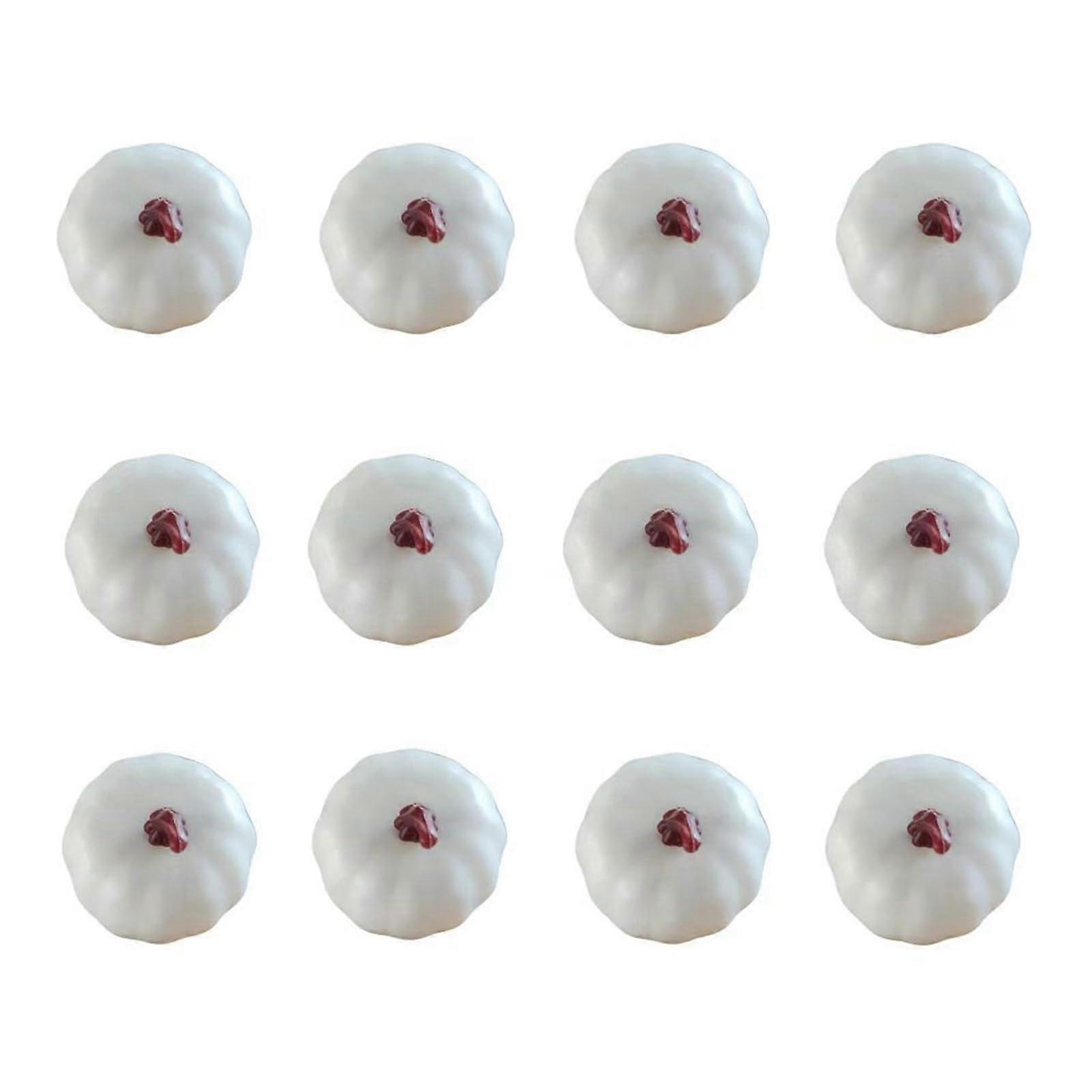 12 pieces artificial pumpkin foam, realistic vegetable simulation, pumpkin display, photography props for Halloween, white