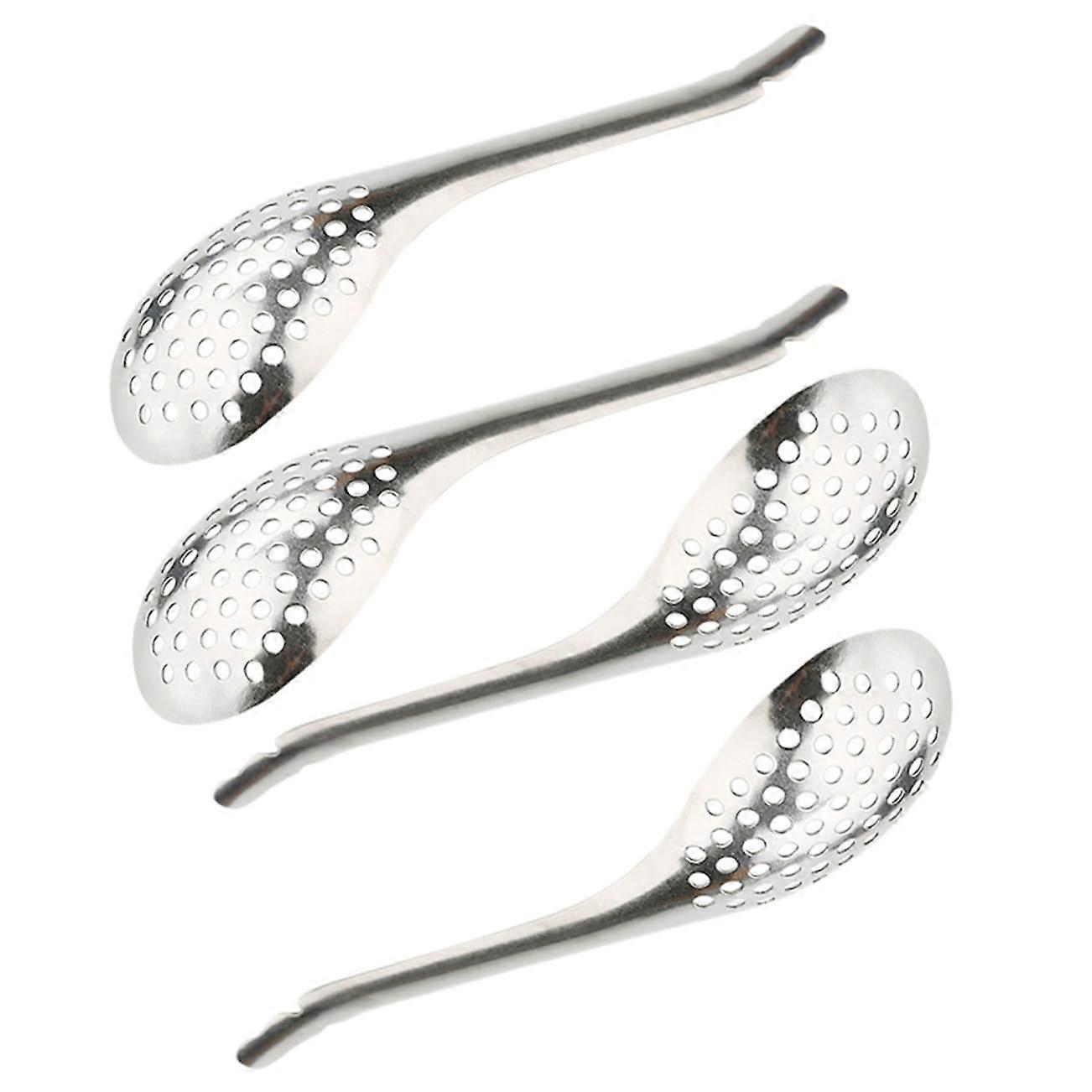 Caviar Strainer Slotted Skimmer Spoon Set of 4 Stainless Steel Kitchen Tools for Spherification and Mixing