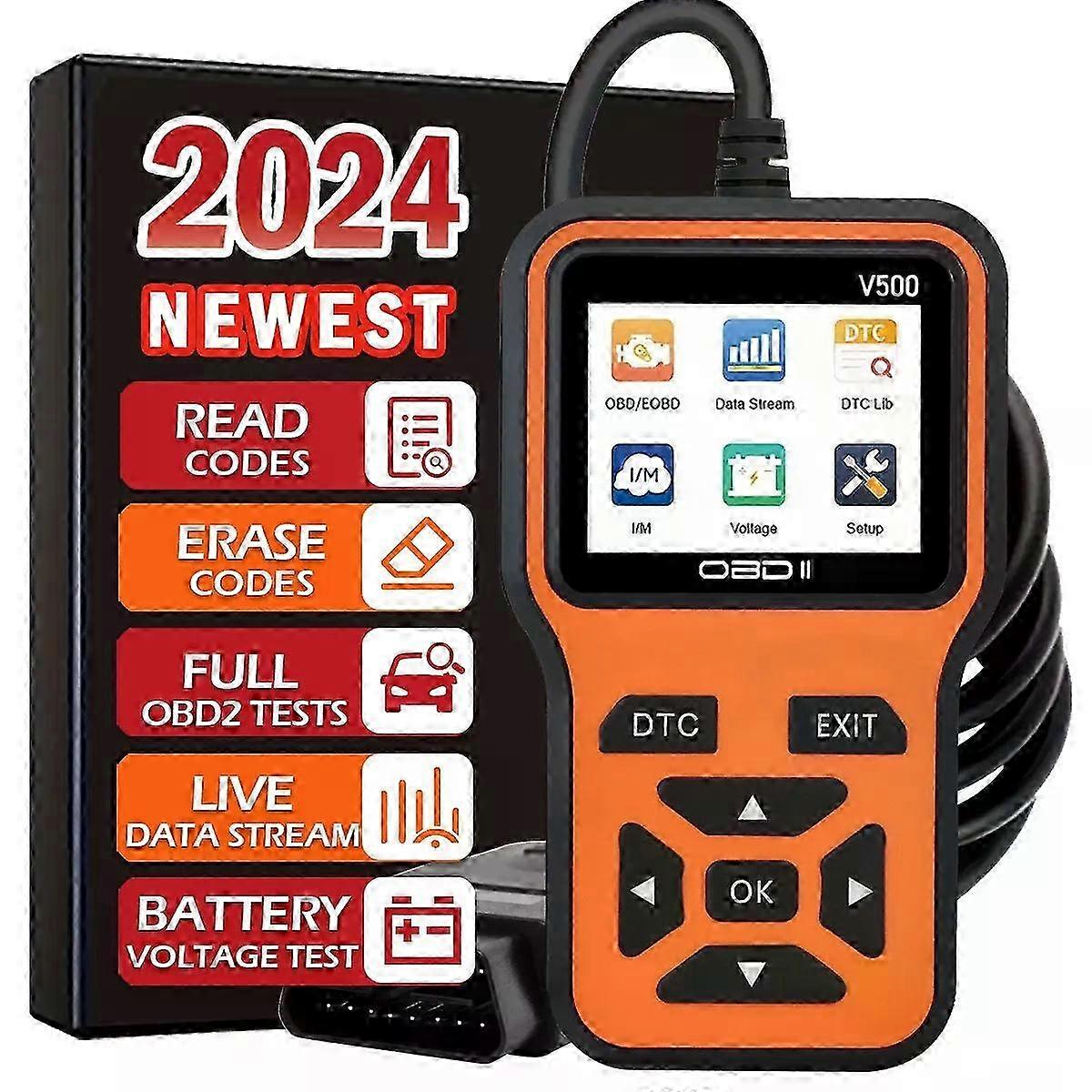 Car OBD2 Scanner Diagnostic Tool Code Reader, Automotive Voltage Tester Engine Fault Code Scanner, Charging Tester Diagnostic Tool for Vario