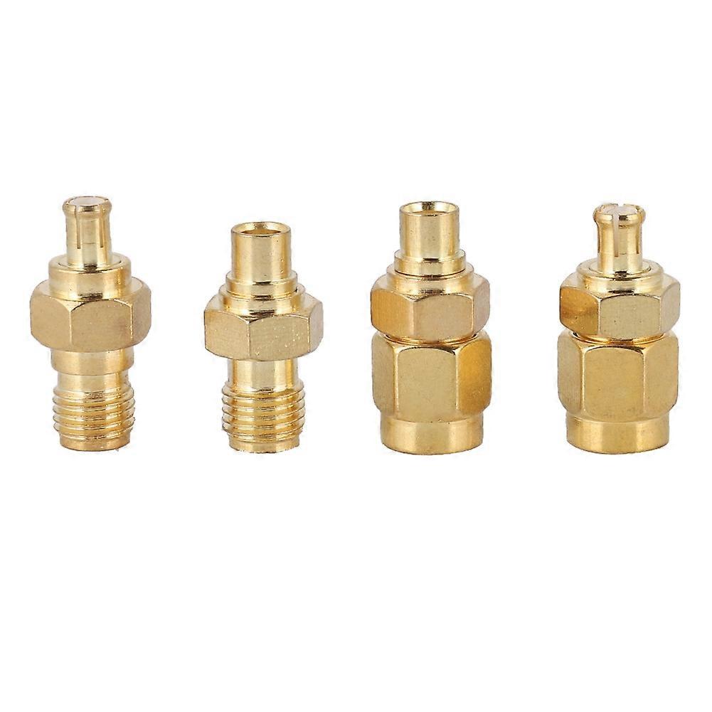 4pcs Nickel Plated Brass MCX to SMA Adapter 50 Ohm Impedance for Radio Antenna