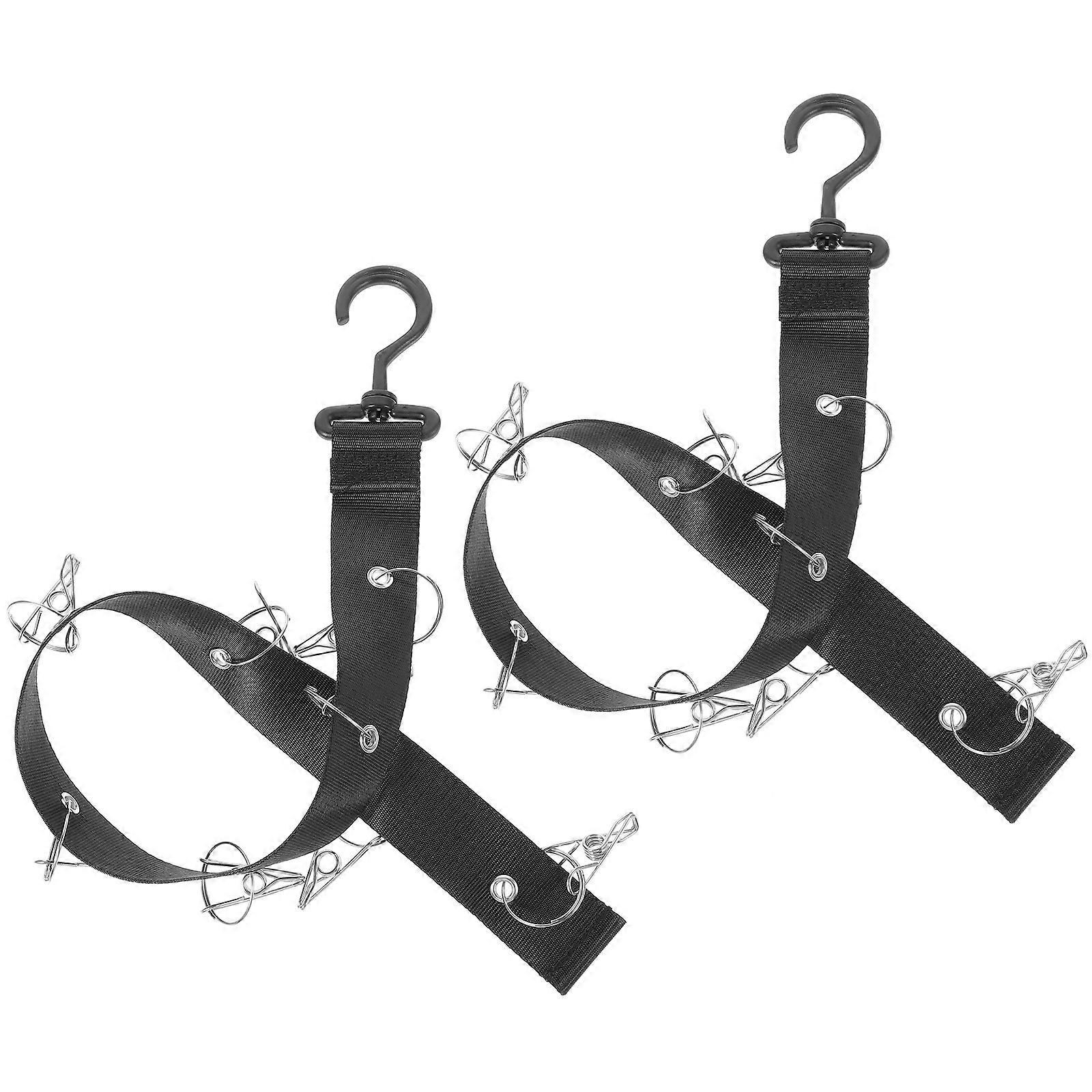 Gear Drying Hockey Hooks For People Who Organize Spaces Black 66.00X3.80X0.20cm Drying 2Pcs