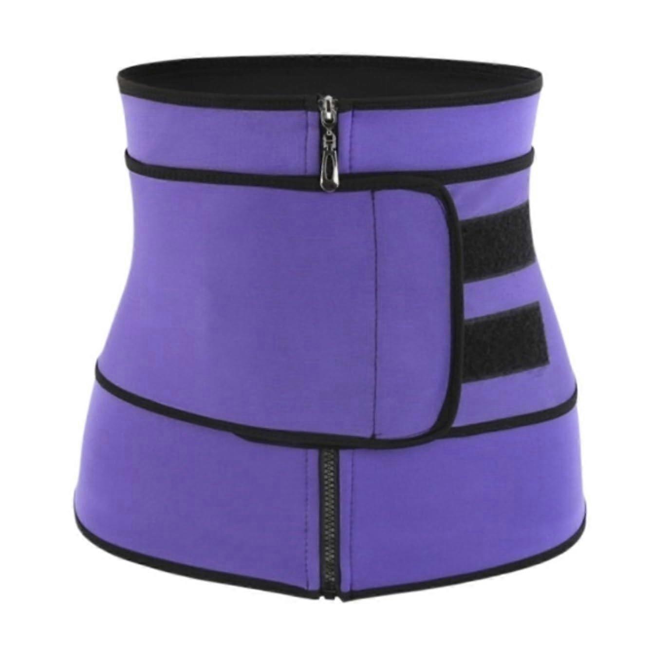Back Strap Back Support Belt Shapewear Compression Invisible Body Shaper Waist Trainer Corset Belly Control Workout Sweatband (Purple, XXL)