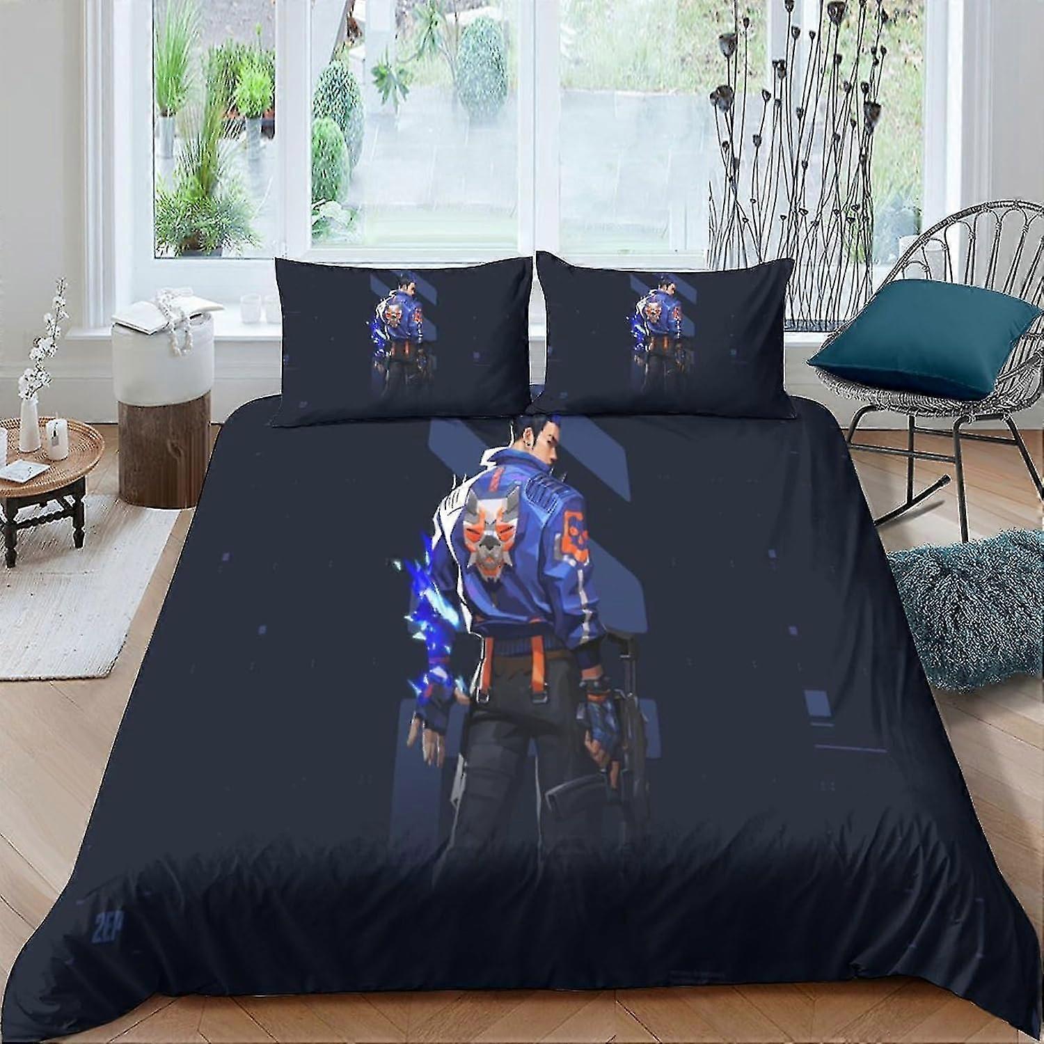 3D Printed Duvet Cover Set for Gamers, Hidden Zipper Microfiber Soft Comforter Cover, 3 Pieces Bedding Set King