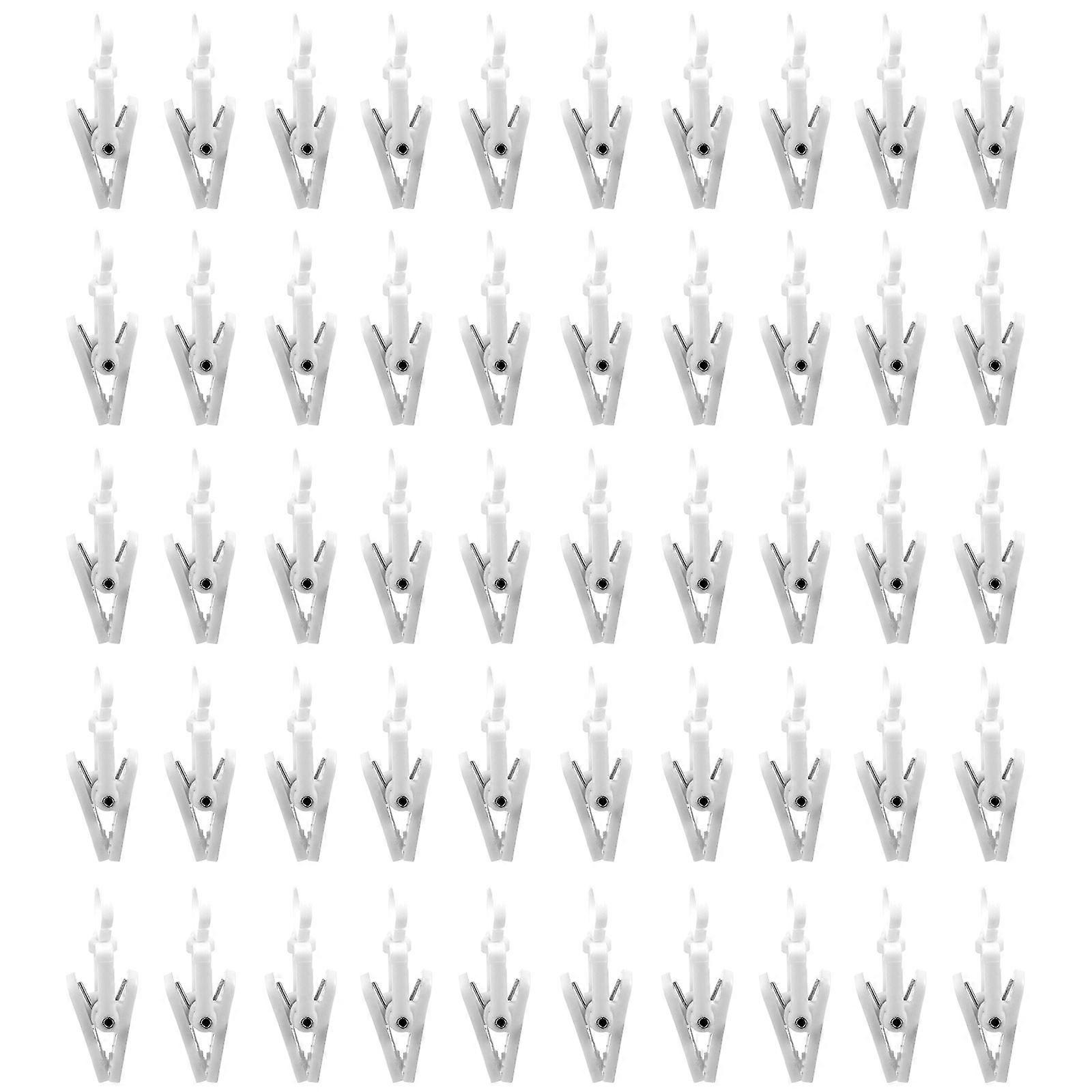 50pcs Plastic Clothespins with Rotatable Hooks for Home, Dormitory, and Laundry Use – Gentle Clothing Design