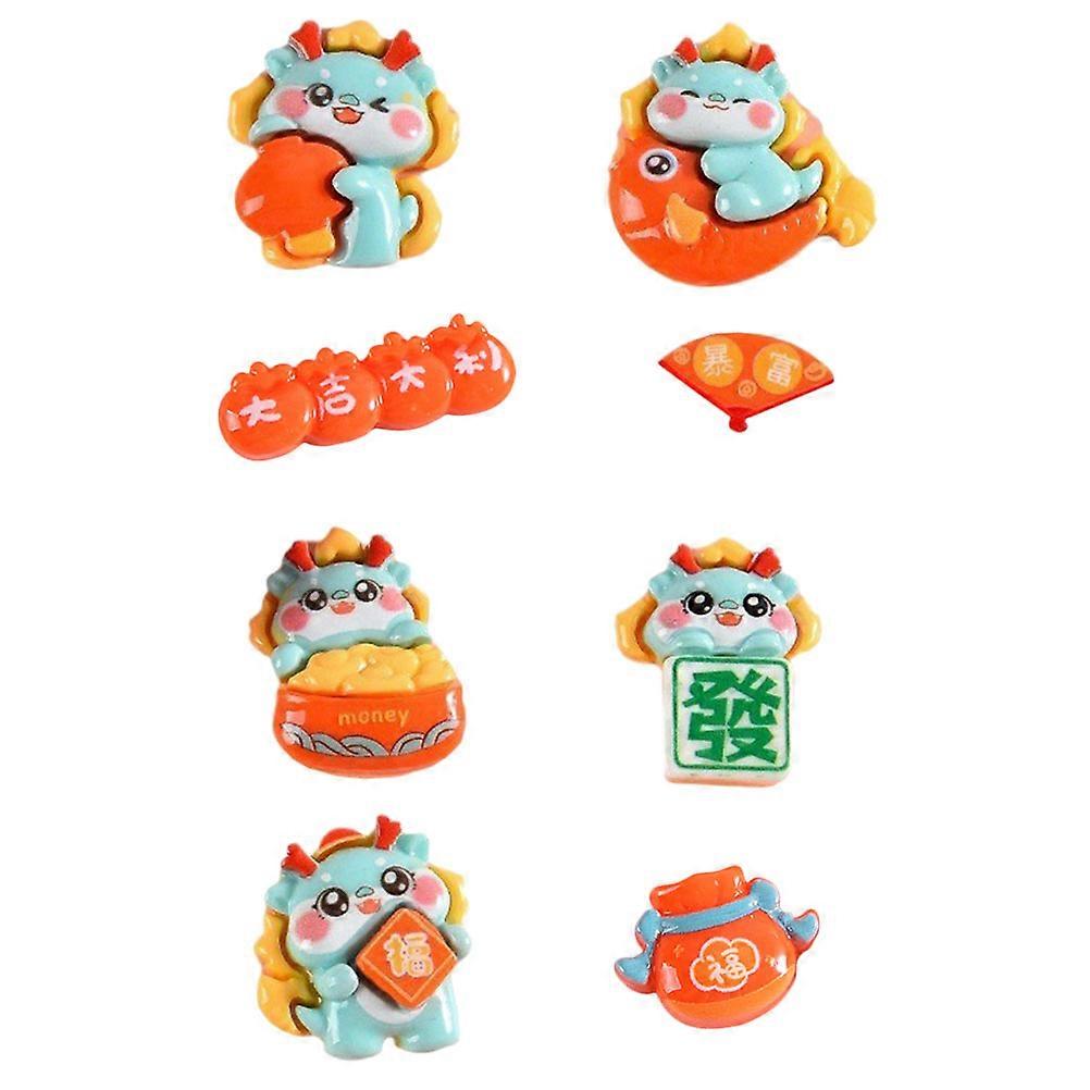 Flatback Diy Charm Diy Material Phone Case Decor Fridge Sticker Assorted Color 8Pcs