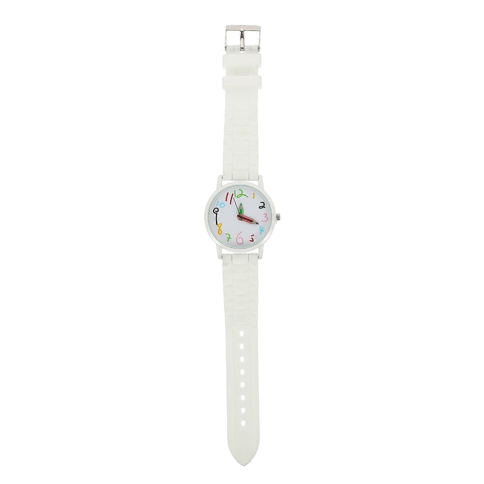 Casual Wrist Watch Round Shape Learning Time Management Glass Face 1Set