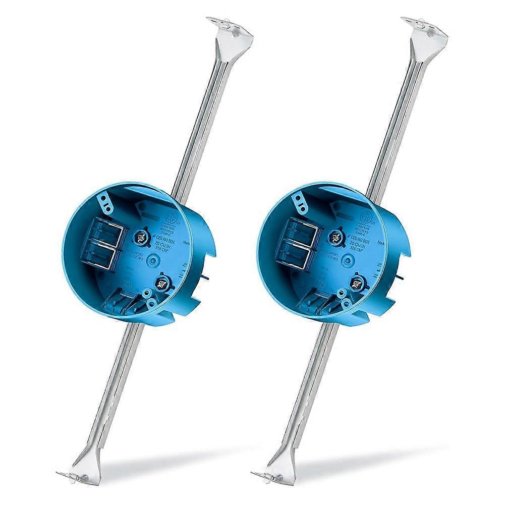 2 Pcs Ceiling Fan Brace Electrical Box 14.25 to 22.5 Inch Adjustable Electrical Box and Support Bar Fan Bracket Blue