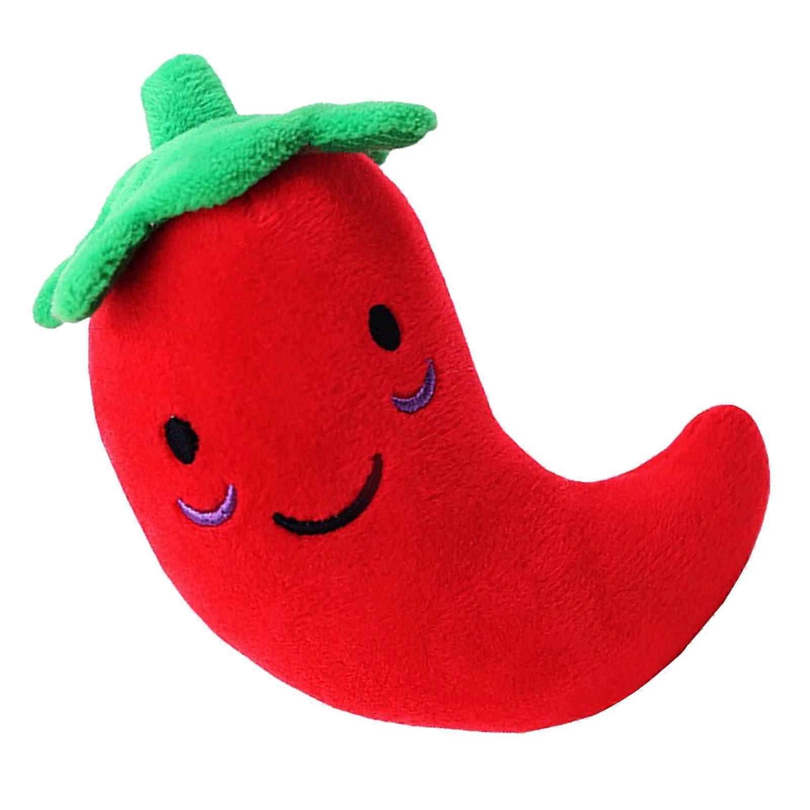 Cartoon Red Pepper Filled Plush Toy For Pets Interactive Toy Relieves Boredom Soft Plush Material For Dogs And Cats