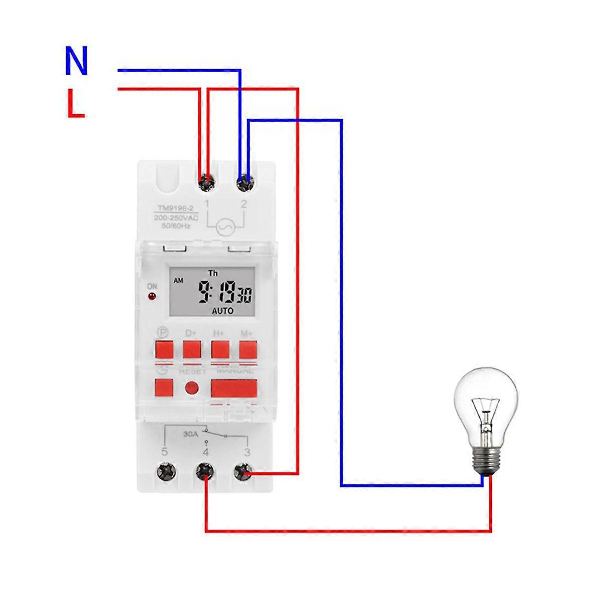 TM919B 220V 30A programmeerbare digitale tijdschakelaar