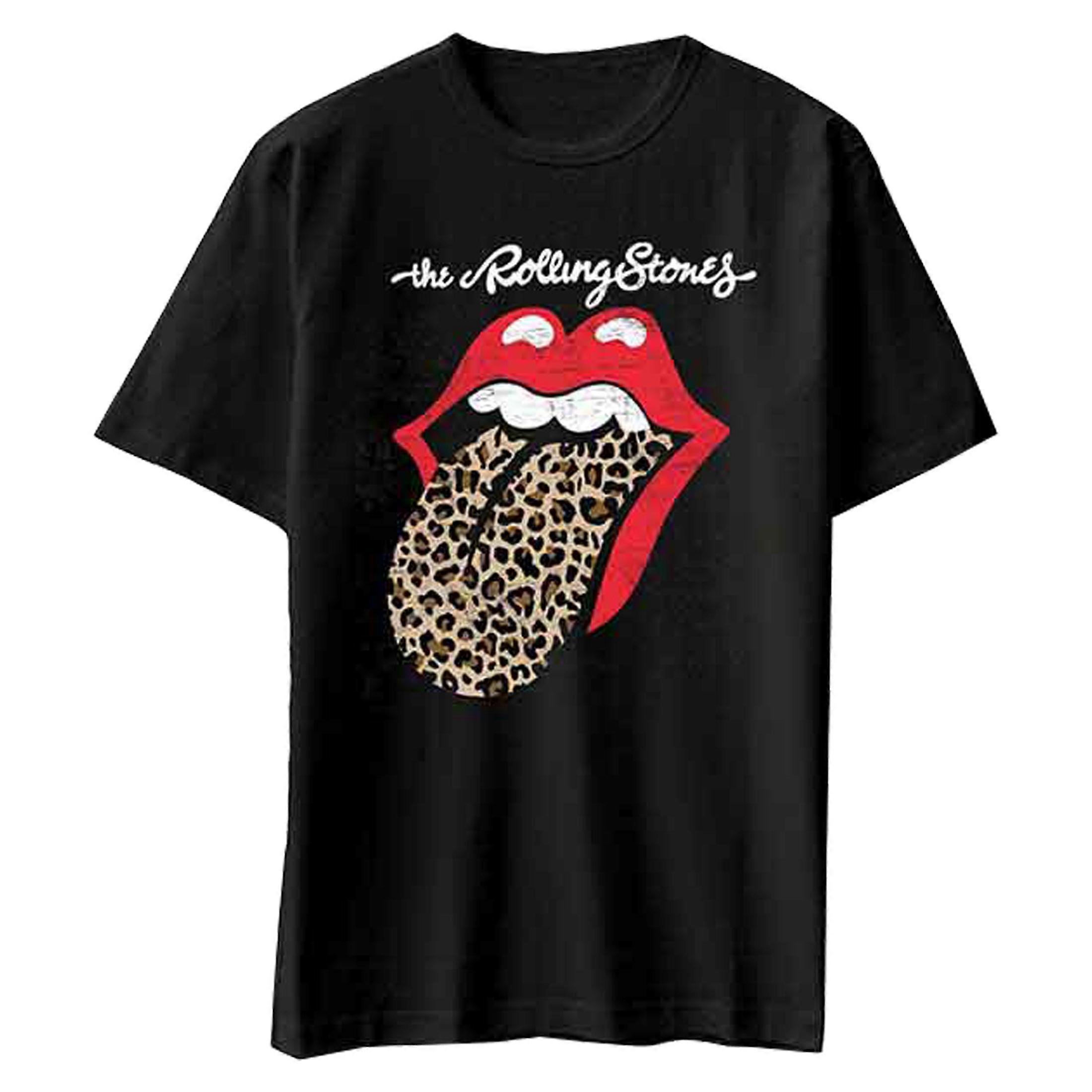 The Rolling Stones Leopard Print Tongue T Shirt