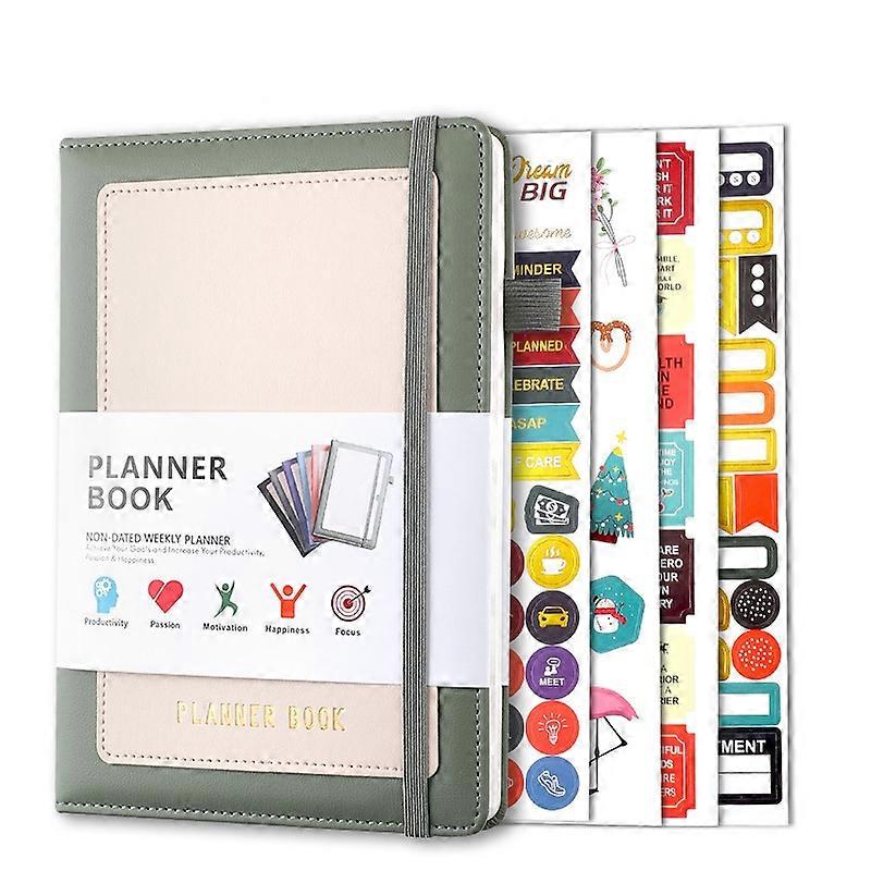 YMX-018 A5 Weekly Plan Monthly Plan Book Self-Regulation Strap Notebook With Stickers