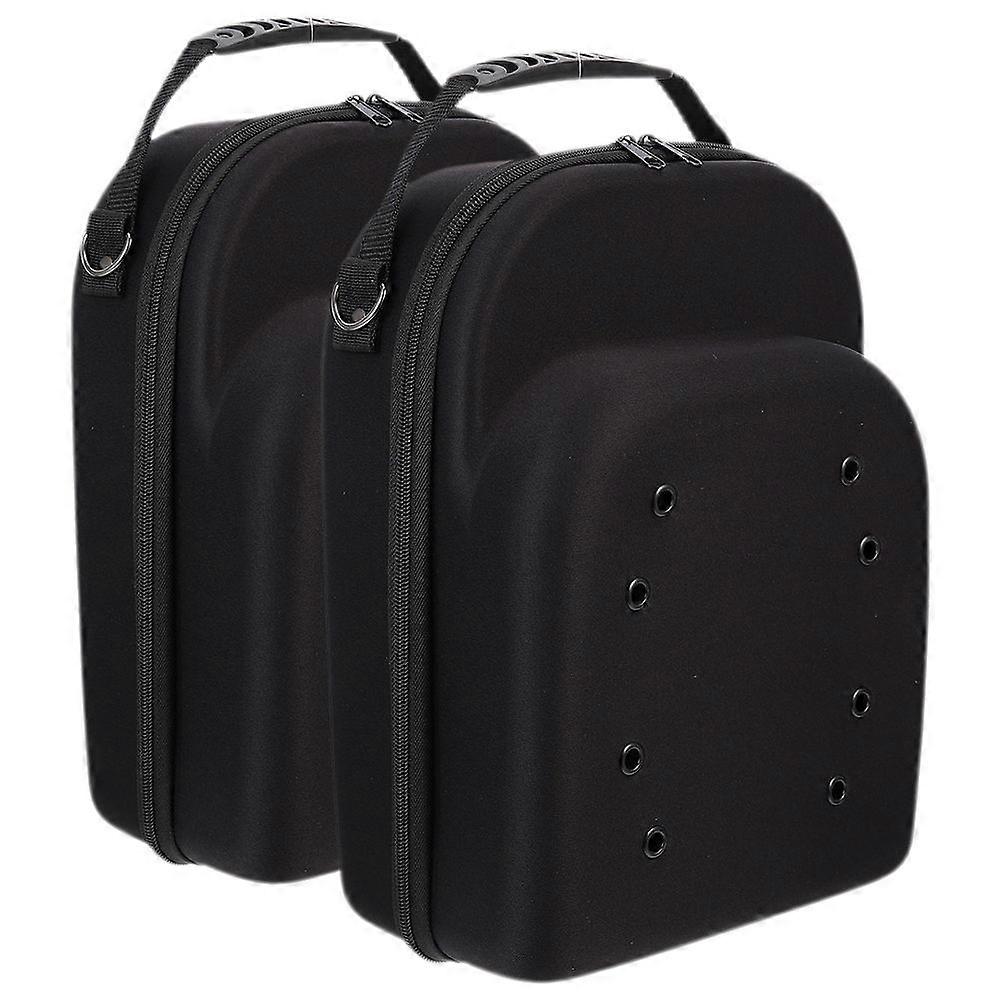 2pcs Baseball Hat Box Travel Caps Storage Organizer Case Carrier Case for Hats Black