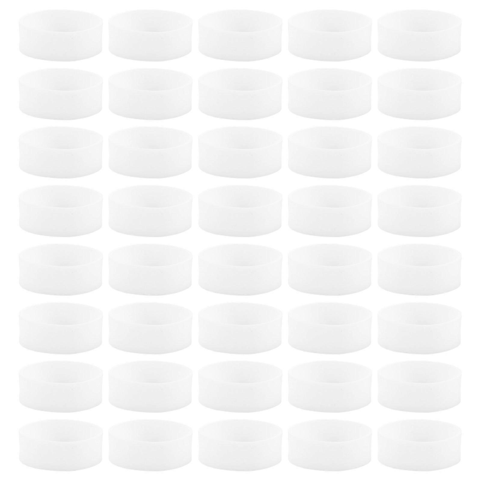 Elasticity Coil Rings Reusable Cable Ties For Wires Tangle Prevention Flat Shape White 0.51X0.51X0.22IN 500Pcs