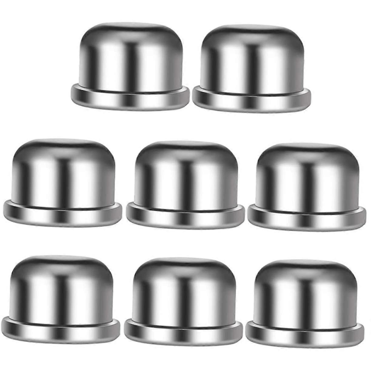 Decorative Lamp Finials - 8 Piece Set of Silver Metal Hat Cap End Caps for Lamp Shades and Harps