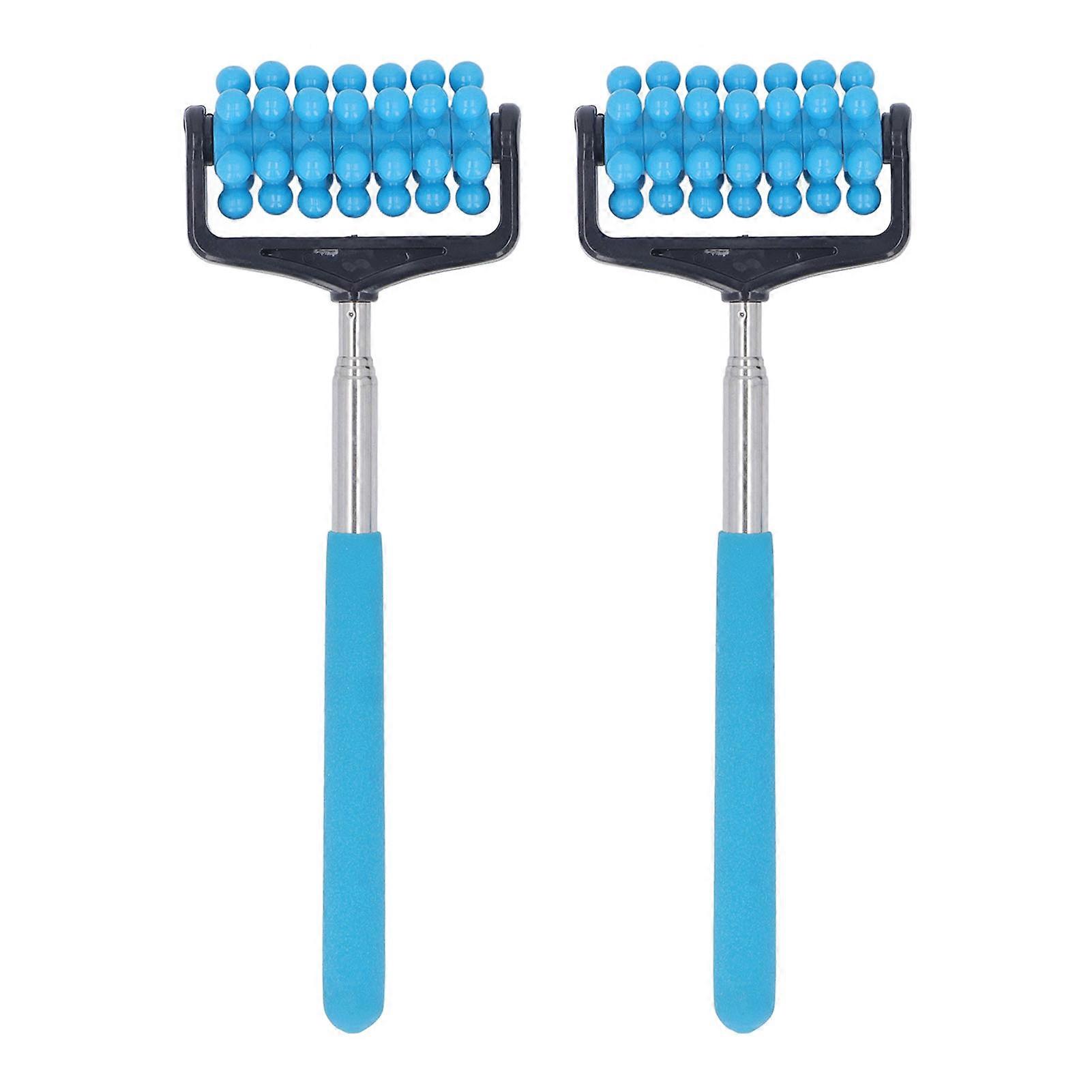 2pcs Telescopic Back Massage Roller with White Tea Oil 30ml Relieve Fatigue Adjustable Back Head Arm Scratch Roller