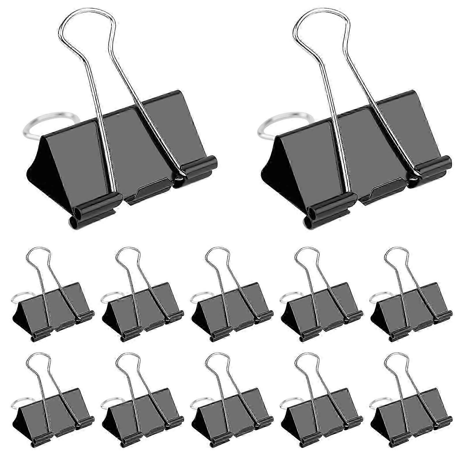 12 قطعة مقاطع الموثق مقاطع قابلة للطي 25 مم / 32 مم / 41 مم / 51 مم مشابك قابلة للطي المشابك ورقة المال المشابك الكتابة مشابك الورق للمدرسة الملونة