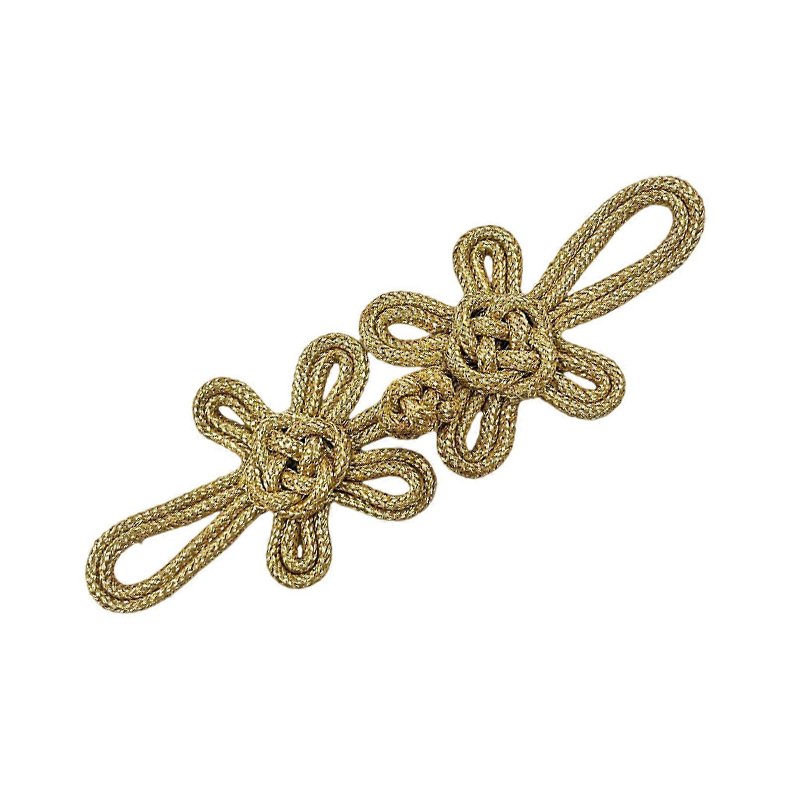Elegant Handmade Chinese Knot Buttons for Traditional Cheongsam Accessories Golden Buttons Fastener Multicolor
