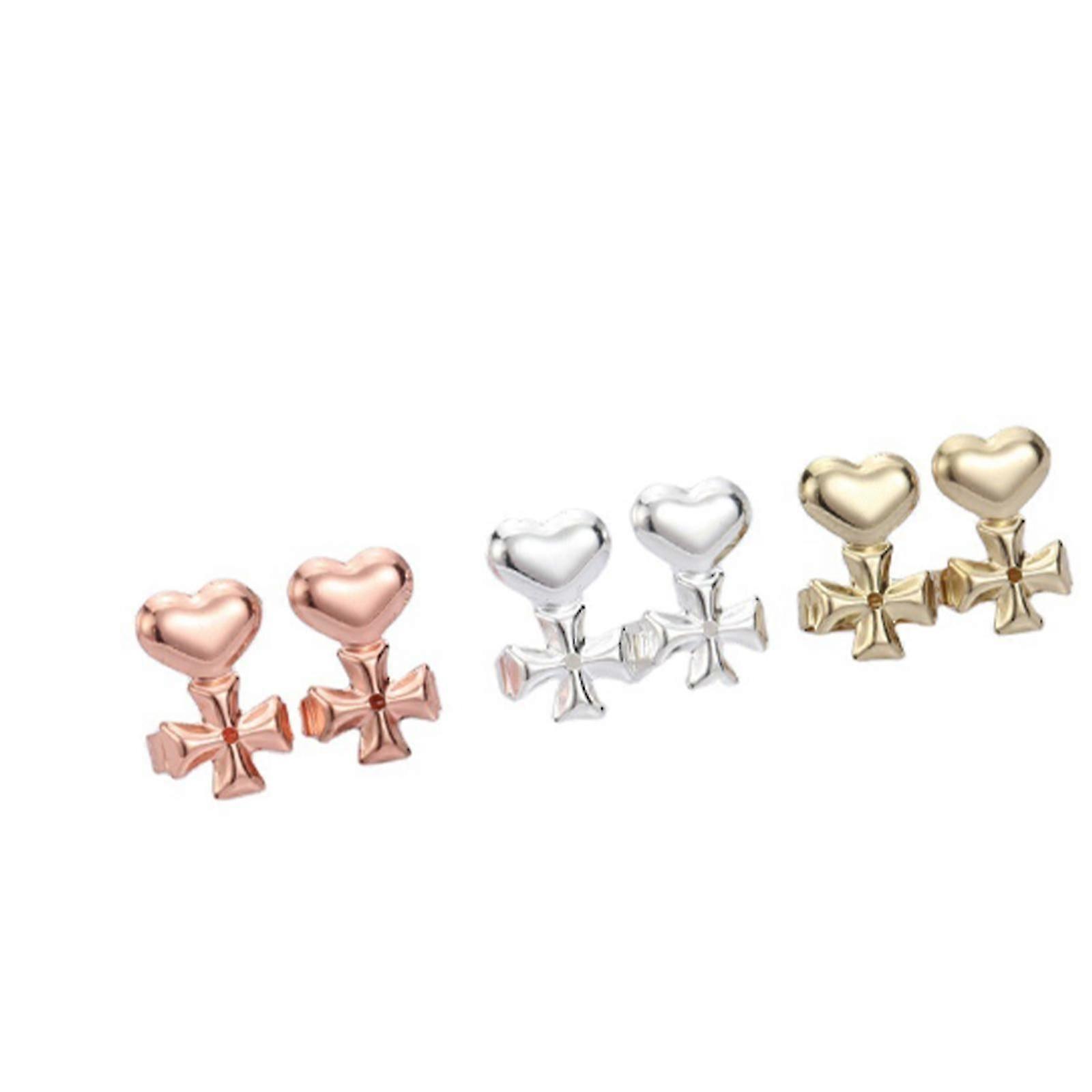 Backs for Droopy Ears, Adjustable Heart Large Earring Backs for Heavy Earring, Plated Hypoallergenic Earring Lifters Secure Earring Backs