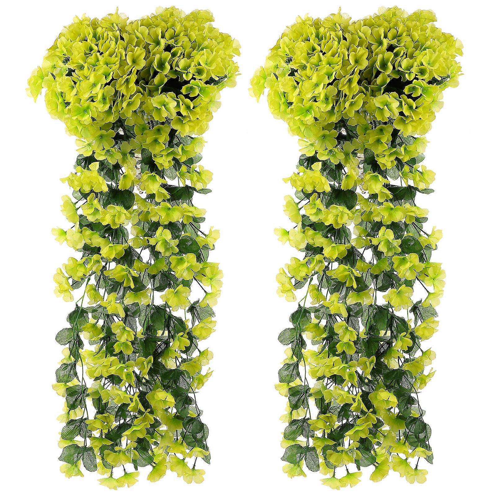 2pcs Artificial Violet Hanging Flowers for Home, Wedding & Parties – Indoor Outdoor Decor, Low Maintenance Simulation Plants