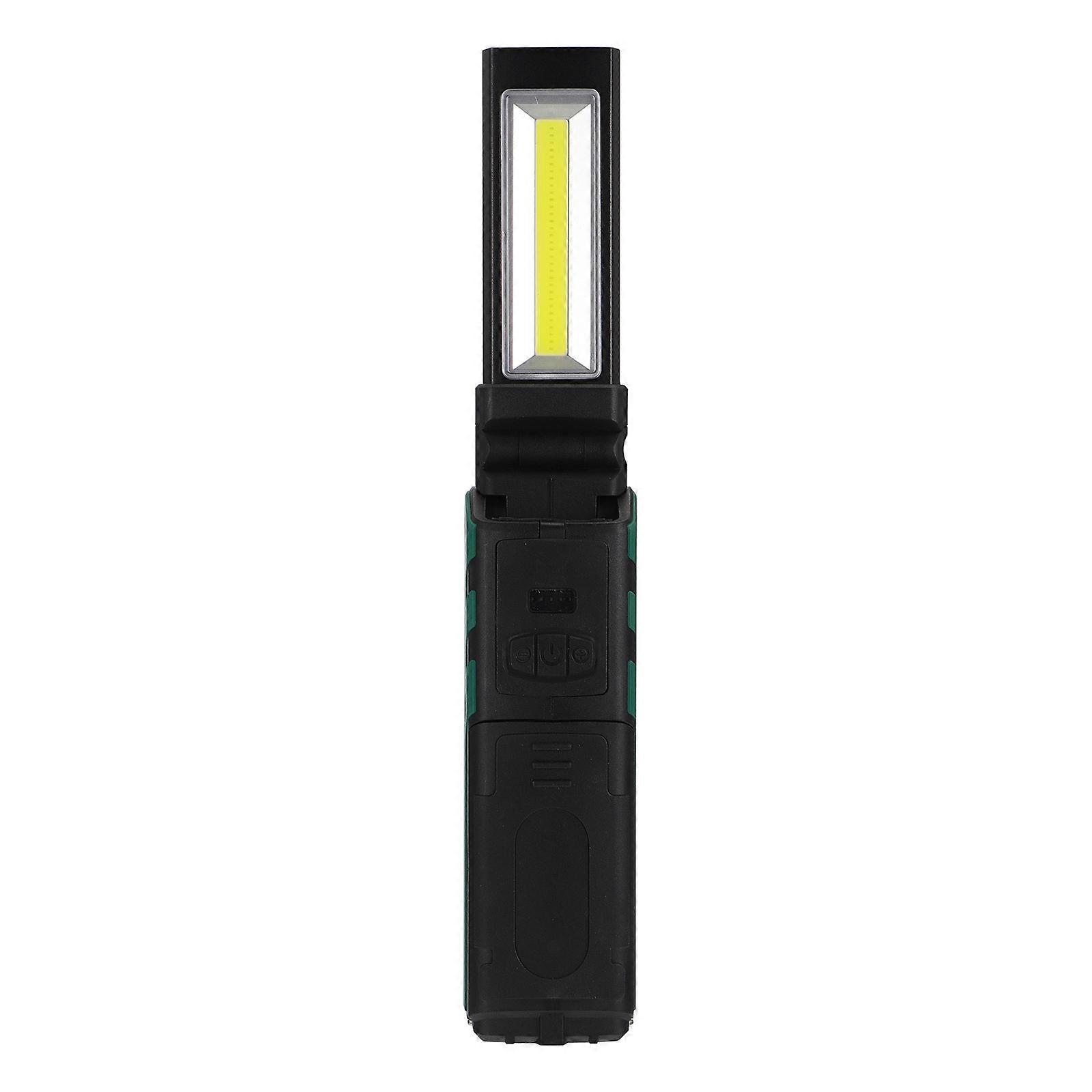 Led Rechargeable Light Cob Led Flashlight Portable Lamp For Emergency Use Green 27.5X4.8Cm Adjustable Brightness 1Set