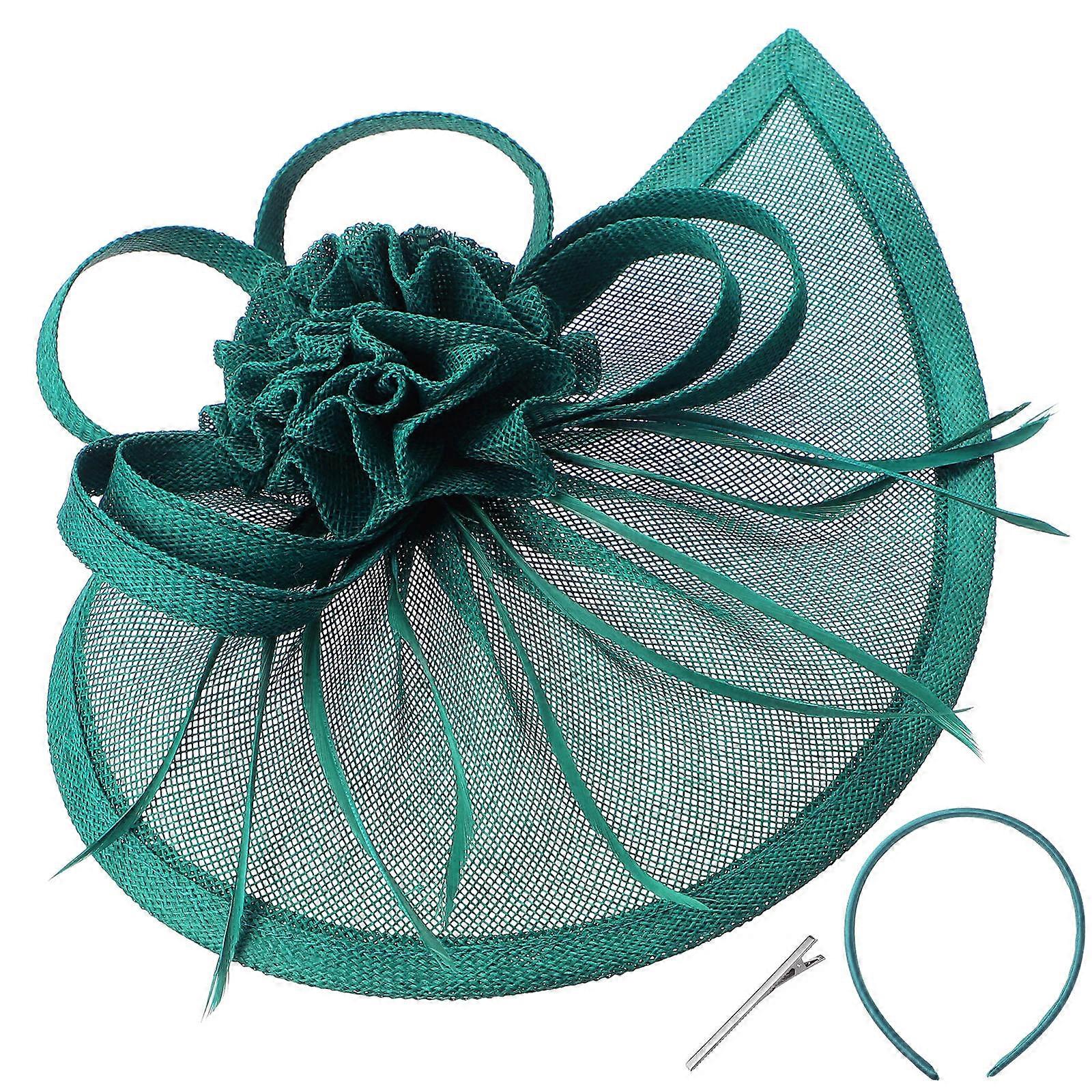 قبعة شبكية خفيفة الوزن للنساء - ساحرة أنيقة لحفلات الزفاف والحفلات المسائية ومناسبات الشاي والمآدب والكنيسة والحفلة الراقصة - نمط البحيرة الزرقاء