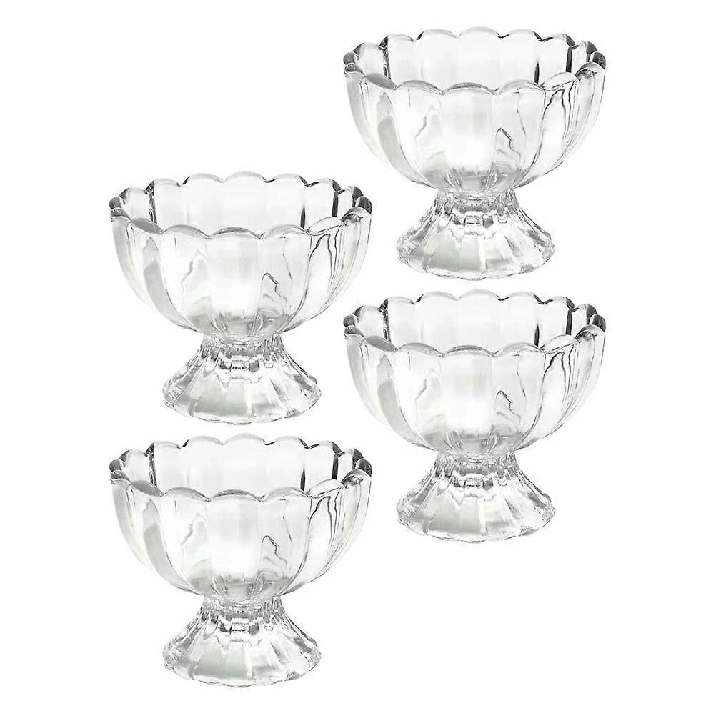 4Pcs Versatile Pudding Glasses Elegant Wine Cups Clear Dessert Cups