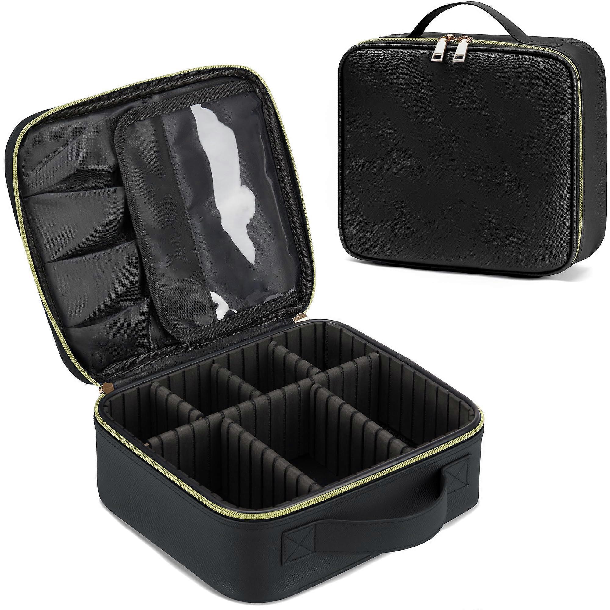 Travel Makeup Case Cosmetic Bag Suitcase Sets Accessories, black, Suitcase