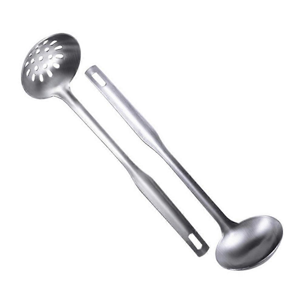 Stainless Steel Soup Ladle and Colander Set for Home Use Silver Includes Spoon 7.87in Long Rust Proof Food Serving Tool