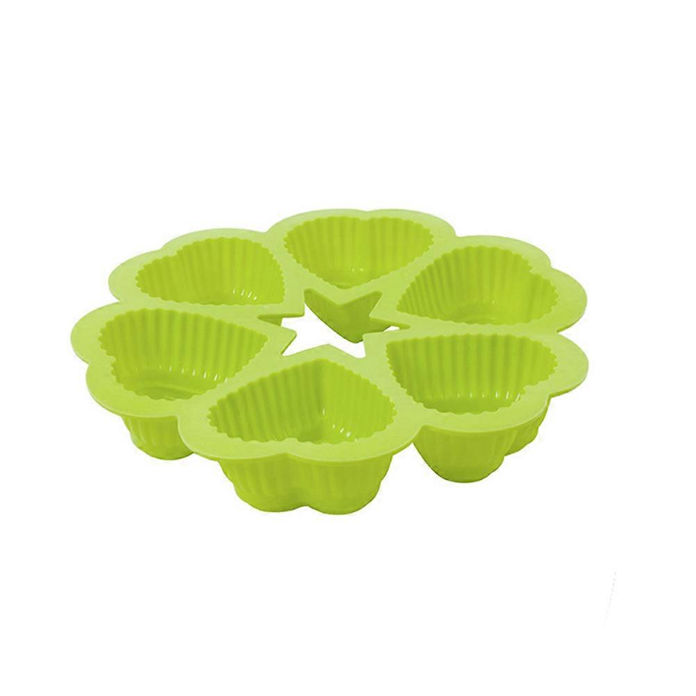 Valentine's Day Cake Heart Mold Silicone Heart Shaped Ice Cube Tray For Chocolate Making Green 1Pack