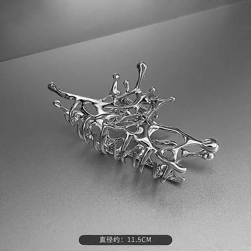 1PC Pinces à griffes géométriques Femmes Grand Métal Couleur Argent Coréen Mode Requin Pinces À Cheveux Pinces Pinces Filles Cheveux Accessoires