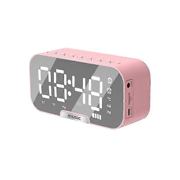 Miroir LED Réveil numérique Big Time Display Table Haut-parleur sans fil Subwoofer Lecteur de musique Prise en charge Bluetooth