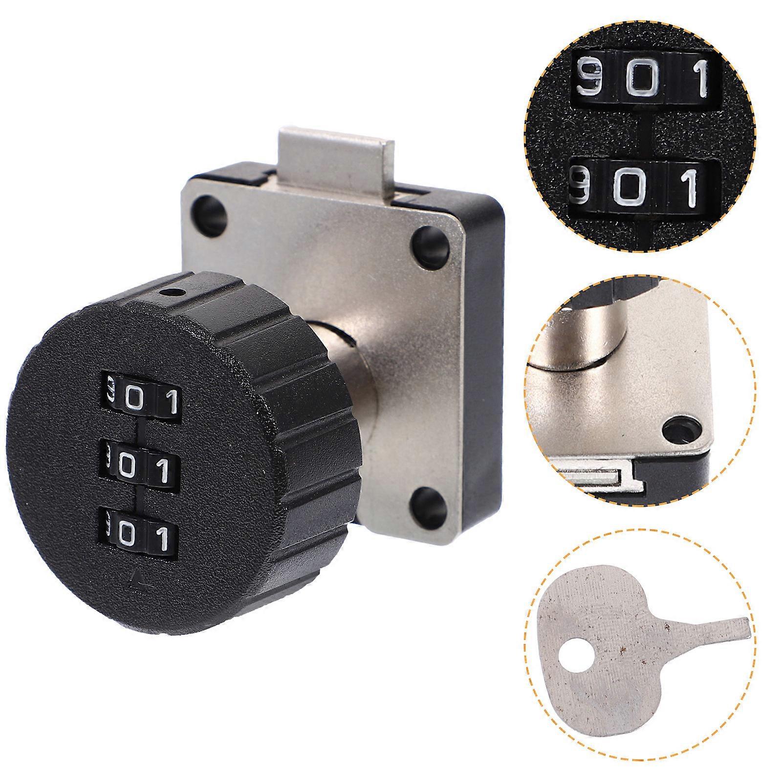 Small Combination Lock Desk Drawer Lock Gym Use Zinc Alloy 1Pack