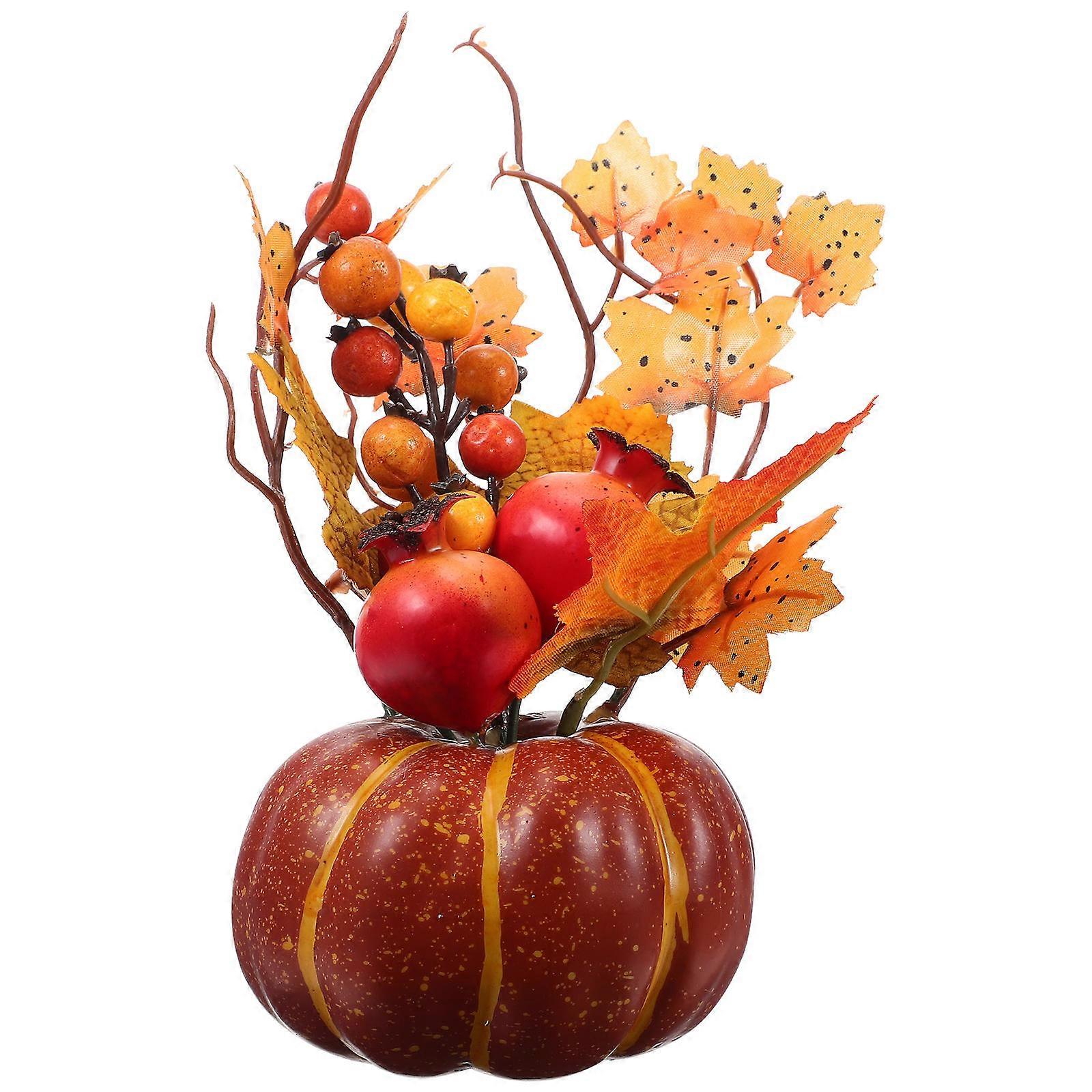 Artificial Pumpkin Decor For Homeowners And Event Planners In Orange Color 22cm X 10.2cm X 7cm For Autumn Parties And Photography Props 1Set