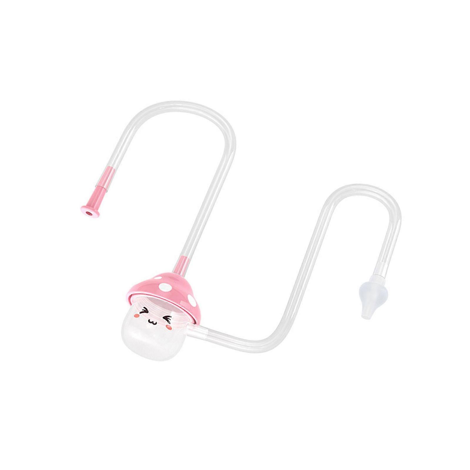 Upgrades Infant Nose Cleaner with Mushroom Shape not Slip Handle Portable Silicone Baby Nose Sucker for 0 to 3 Year Pink