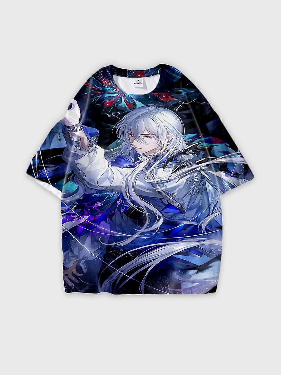 T-shirt round neck Animation Character Pattern loose short sleeve E3738