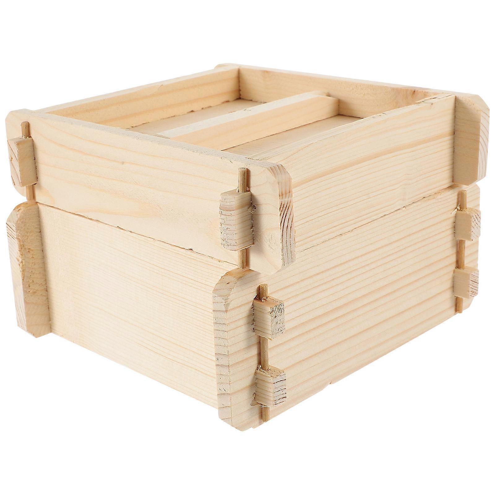 Wooden Steamer Basket with Lid for Home Khaki Synthetic Material 1 Set Practical and