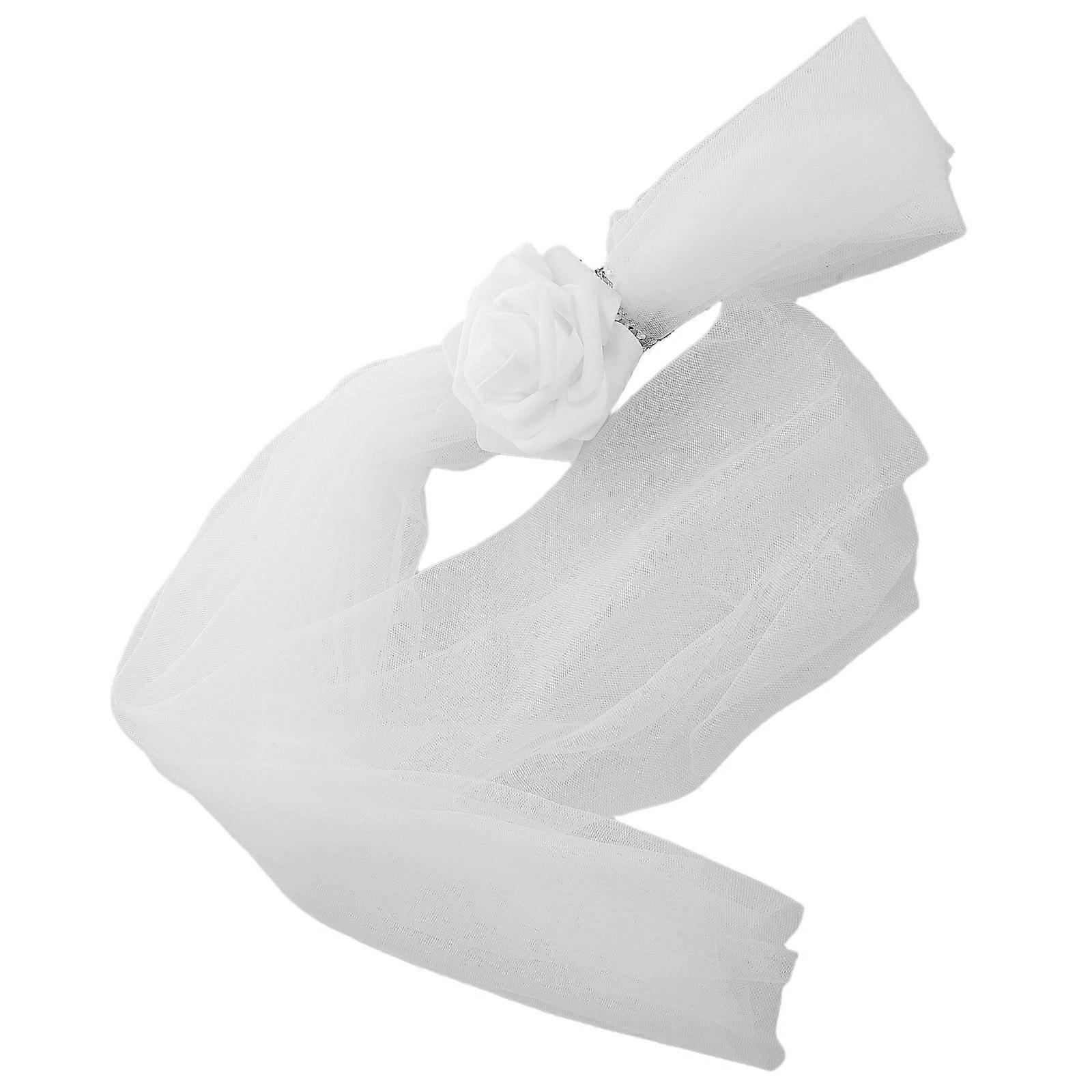 Church Ceremony Decor White Flower Chair Ties Craftsmanship Christmas Chair Sashes 27.6×2.8×2.4in 1Set