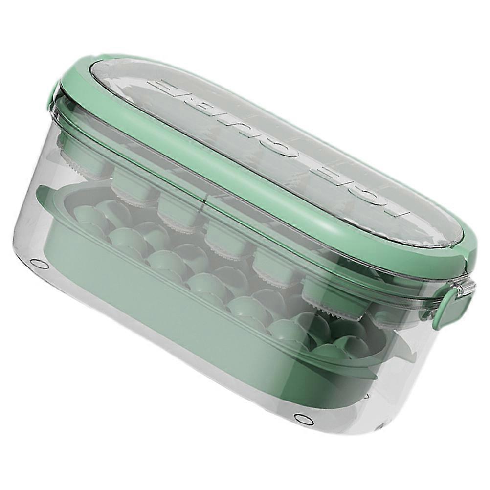 Ice Cube Tray For Freezer With Lid And Bin Easy Release Ice Making Mold Light Green 1Pcs