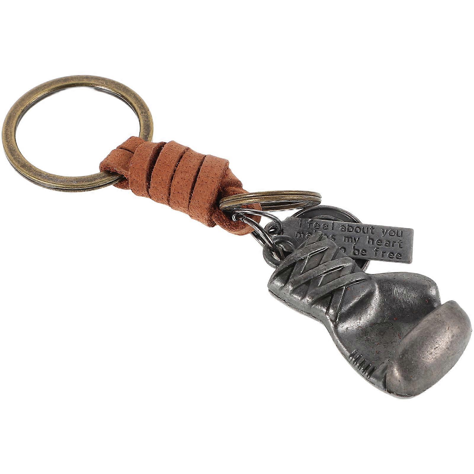 Western Keychain Handcrafted Alloy PU Assorted Color Retro Style Car Key Decoration 3 Inch