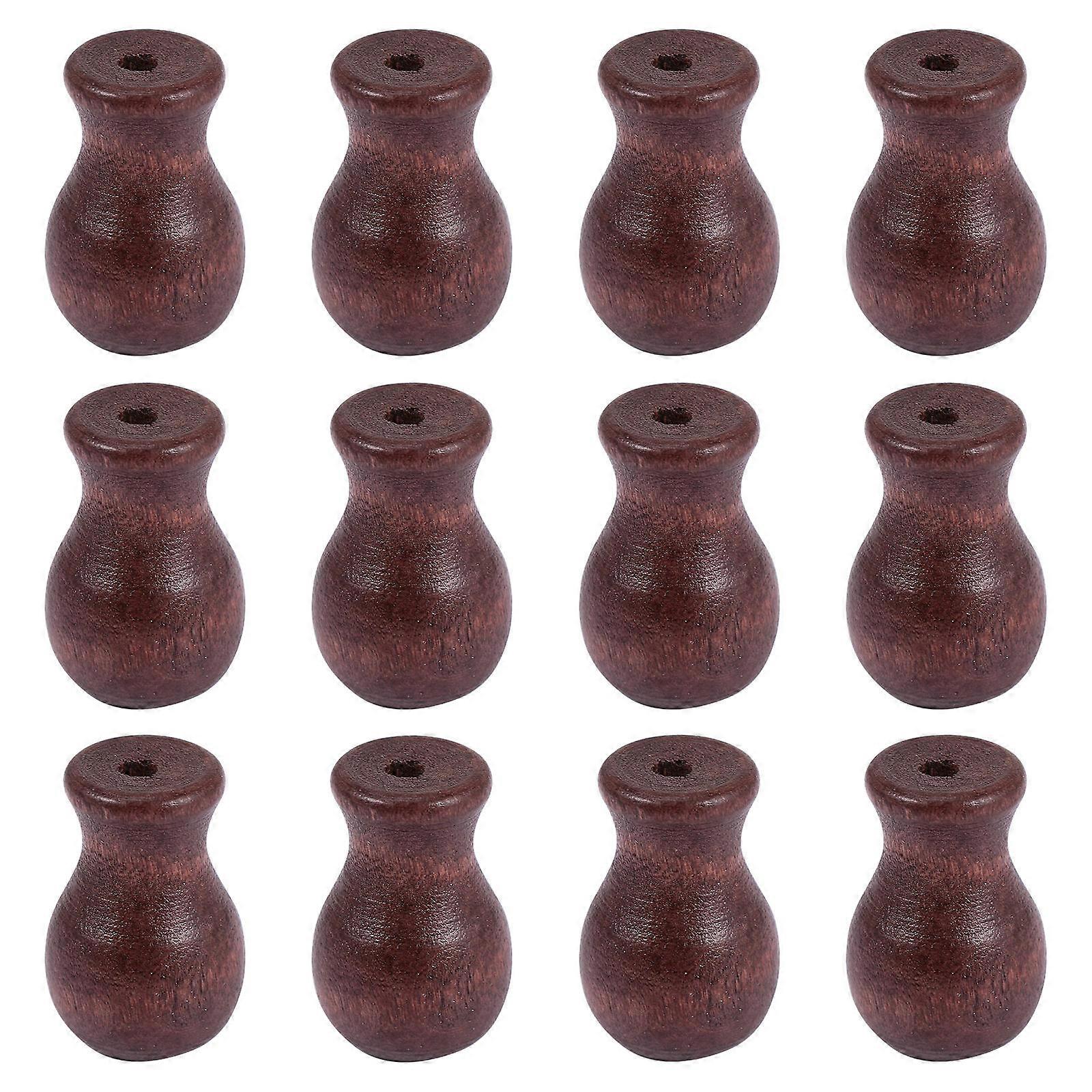 Cord Knobs Wooden Pull Cord Tassel For Aluminum Blind Ceiling Fans Light Decorations 3x2cm 12Pcs