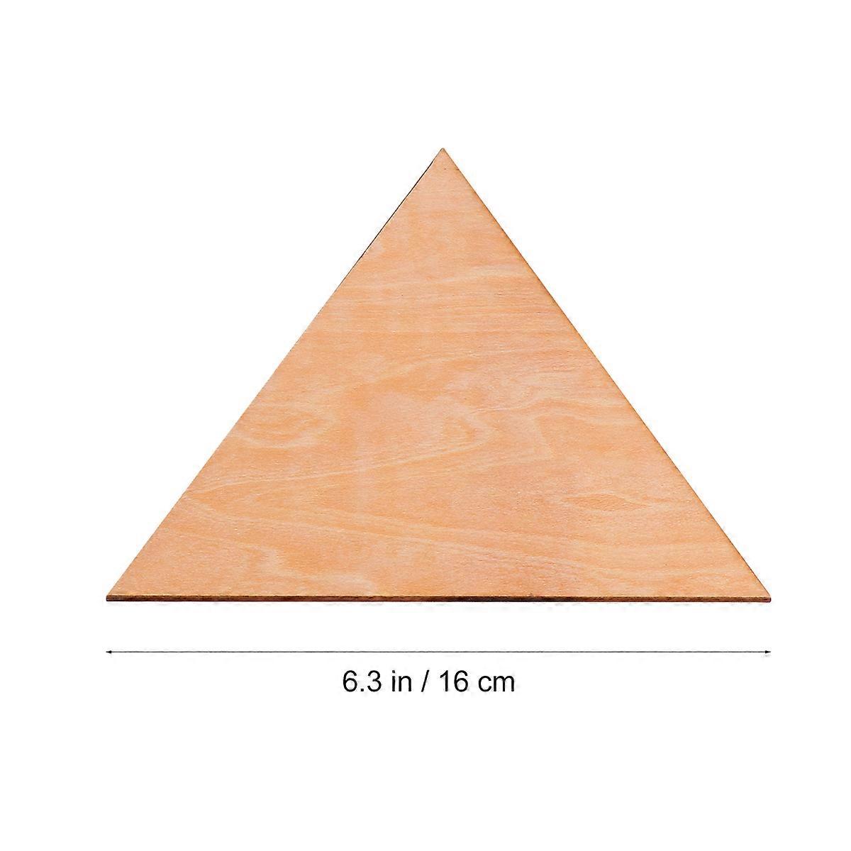 DIY Triangle Slices Wooden Pieces for Craft Projects and Decorations 6pcs Beige