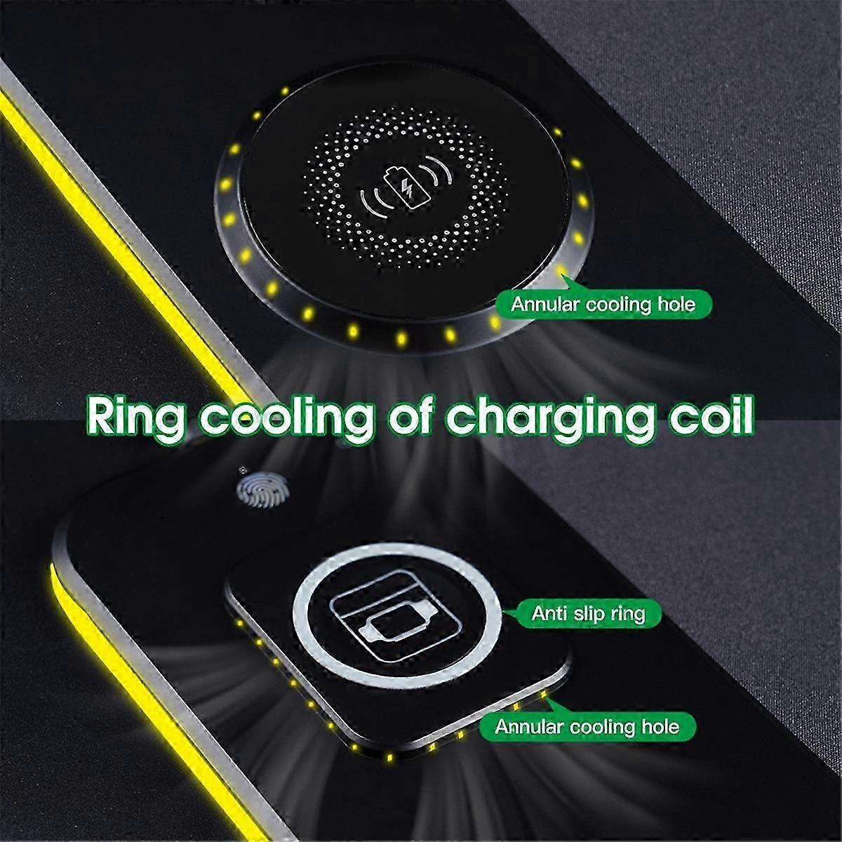 3-in-1 Magnetic Wireless Charging Mouse Pad Office Desk Pad Wireless Charging Luminous Mouse Pad Gam