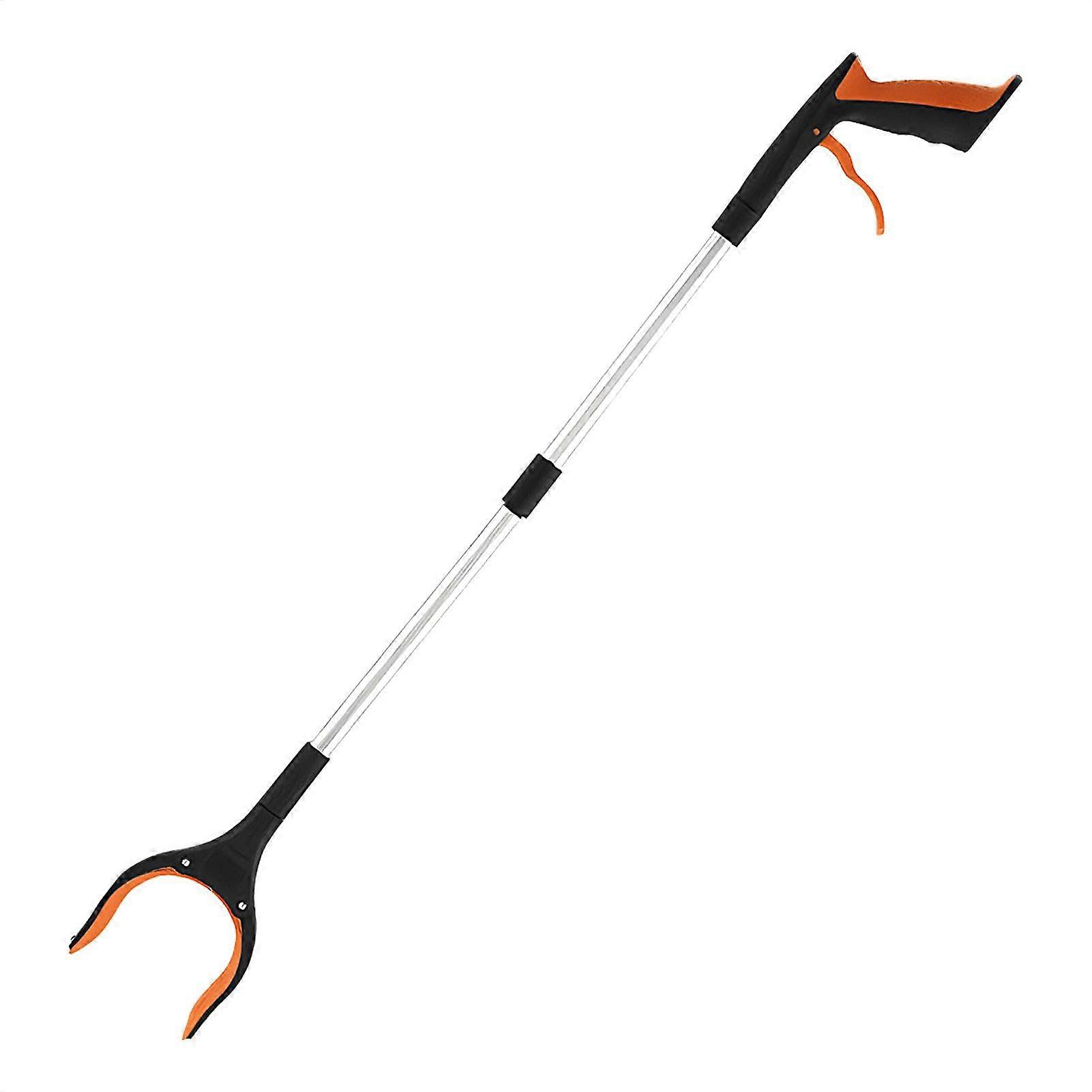 84.8 cm Trash Claw Grabber Tool, Foldable Litter Picker, Orange Garbage Retrieval Aid, Lightweight Handheld Waste Collector