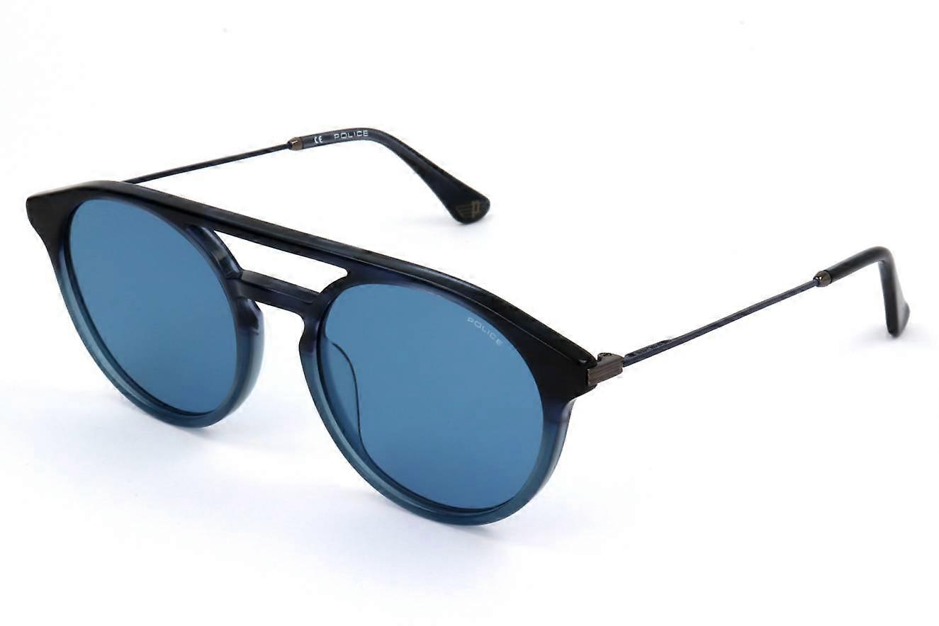 Sunglasses Police SPL722 09QW SHINY STRIPED BLUE/AZURE 53/20/145 MAN