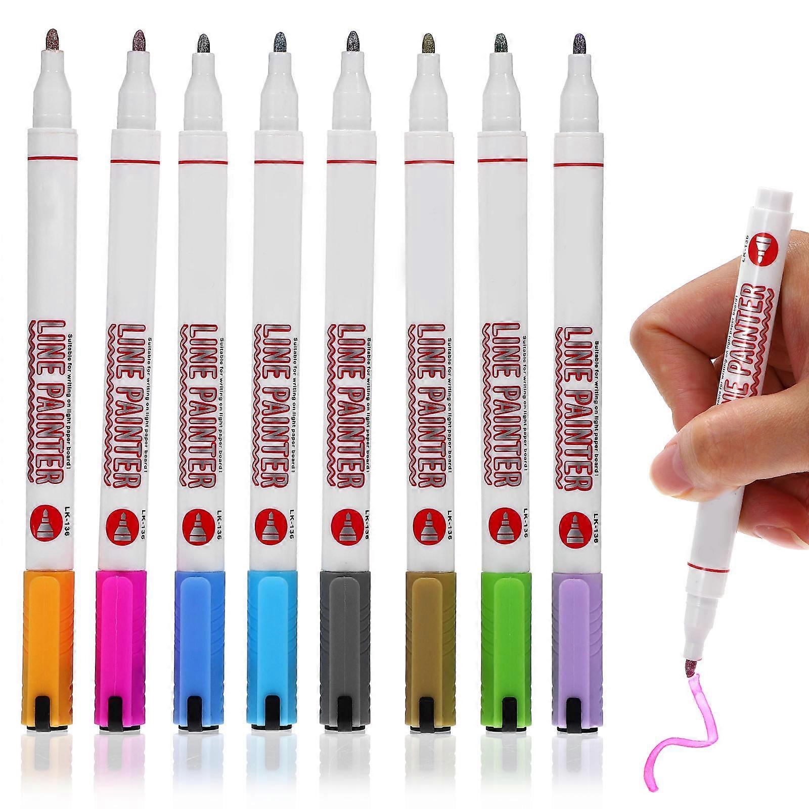 Glitter Markers Set For Kids And Artists Multi Colored Tip Drawing Markers For Crafts And Artistic Creation 8 Pcs