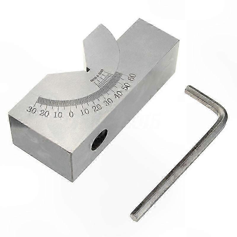 Precision Adjustable Angle V-Block, 0-60 Degrees, 75x25x32mm Size for Milling Applications