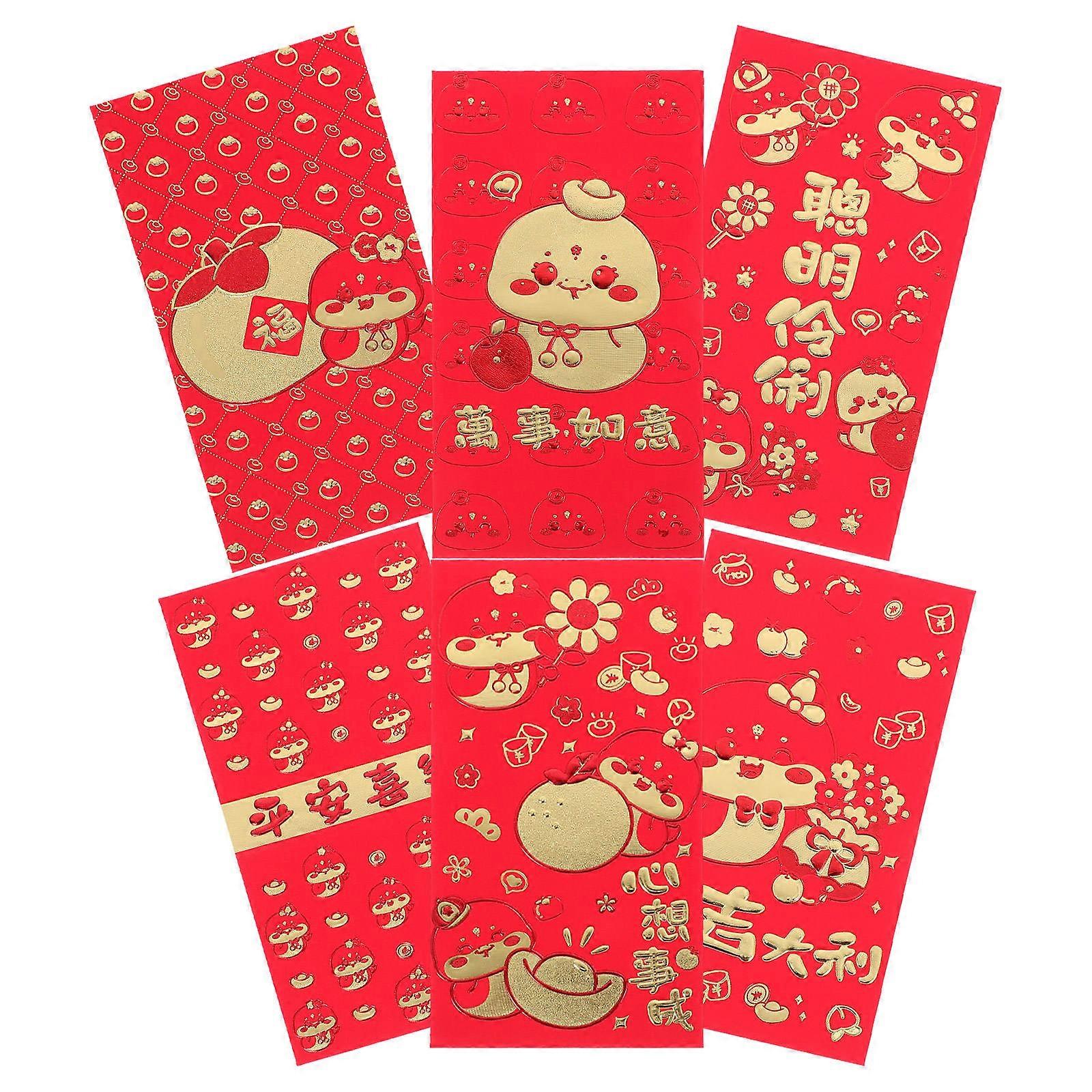 Year Of The Snake 2025 Chinese New Year Lucky Money Packets Assorted Color Small Item Pcs