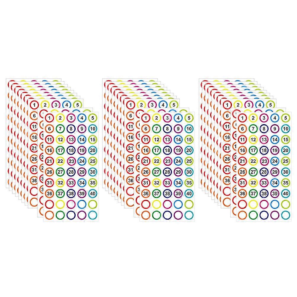 Self Adhesive Round Number Stickers 10 Sheets Colorful Decals for Crafting, Organizing & DIY Labeling Projects