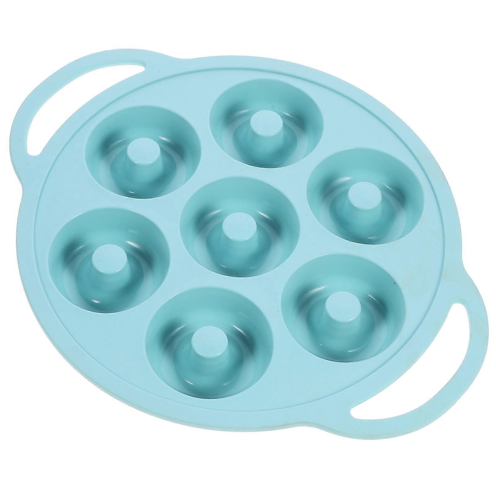 Silicone Donuts Baking Pan 7-Cavity Non-Stick Baking Tool For Home Use 31X25.5X2.5CM Green